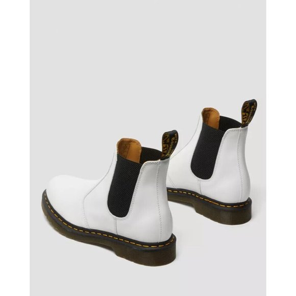 Dr Martens Dorrian Chelsea White Leather Pull On Platform Women's Boots - Picture 4 of 7